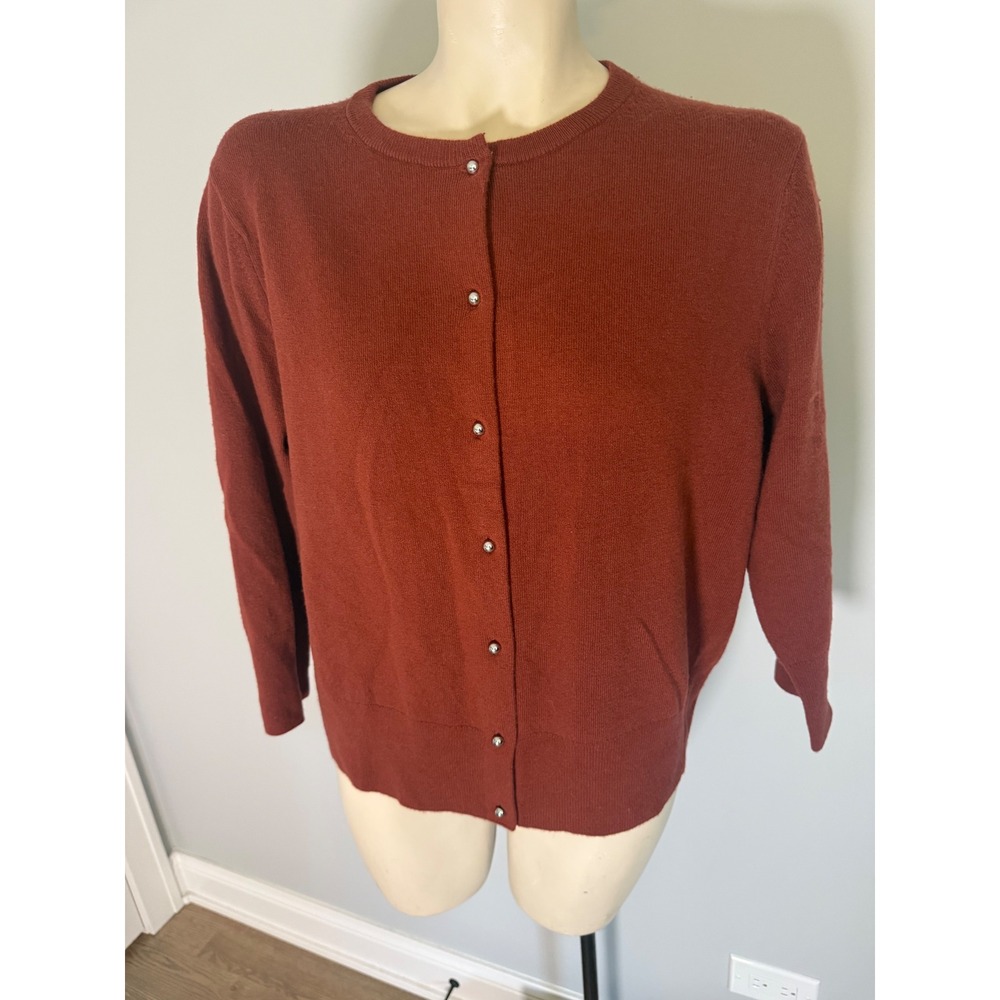 Vince Womens Rust Wool Cashmere Blend Button Front Cardigan XL